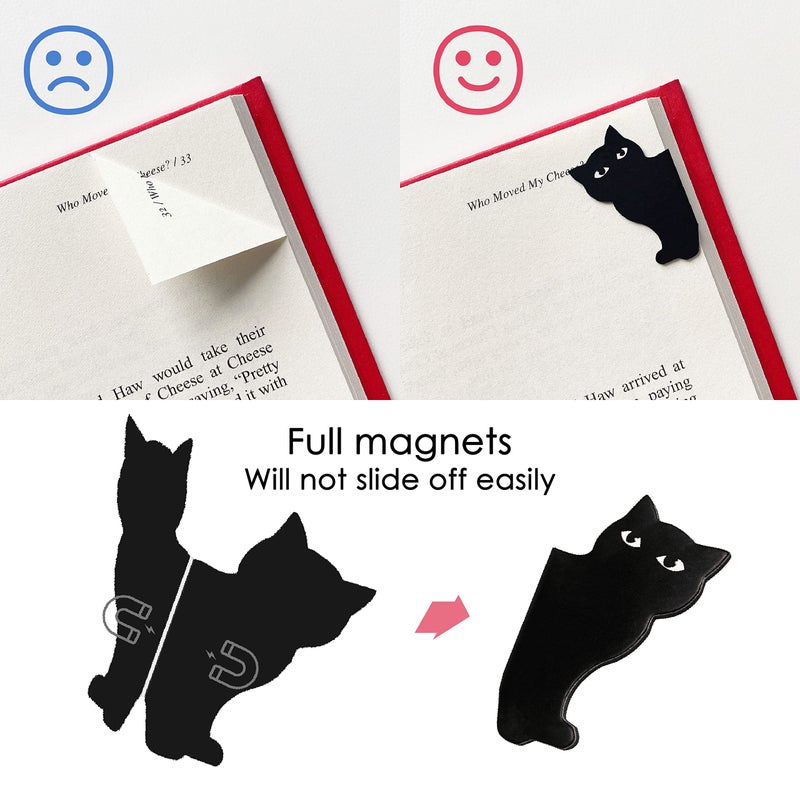 yasest Magnetic Bookmarks - 12 Pieces Assorted Cute Book Markers Clip Set for Teachers Students Book Lovers Reading  for School Office Home Supplies  Kawaii Cat Magnet Page Markers - Image 2